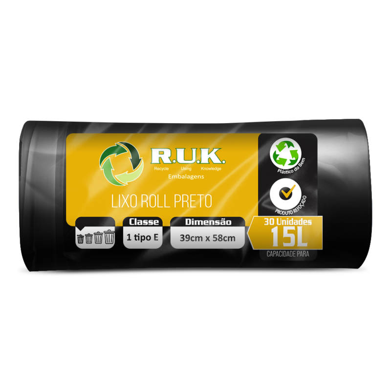 Saco de Lixo (Preto) - 15L