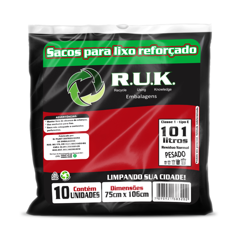 Saco de Lixo (Preto) - 101L