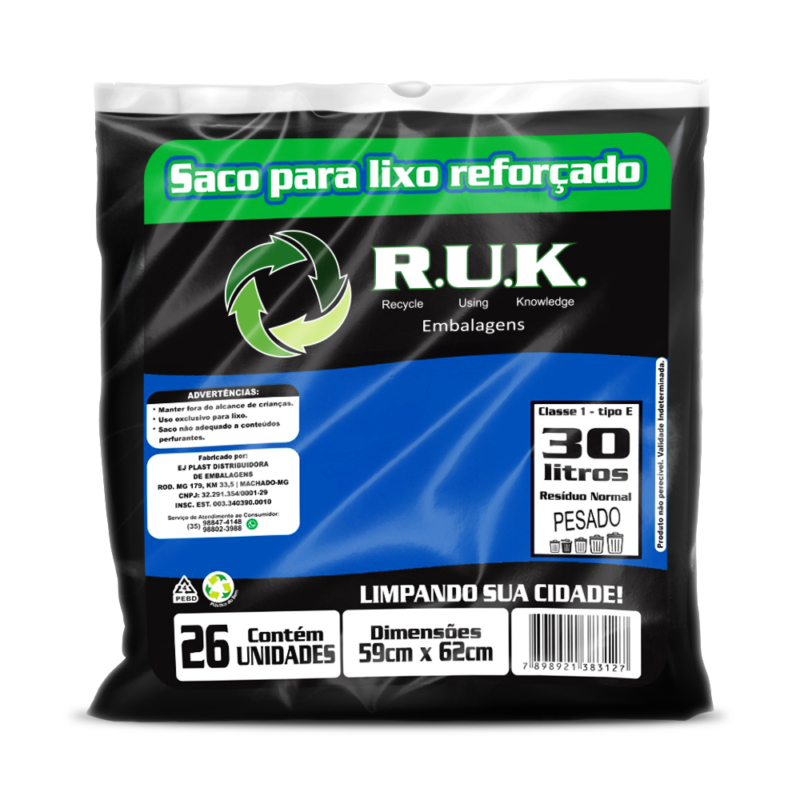 Saco de Lixo (Preto) - 30L