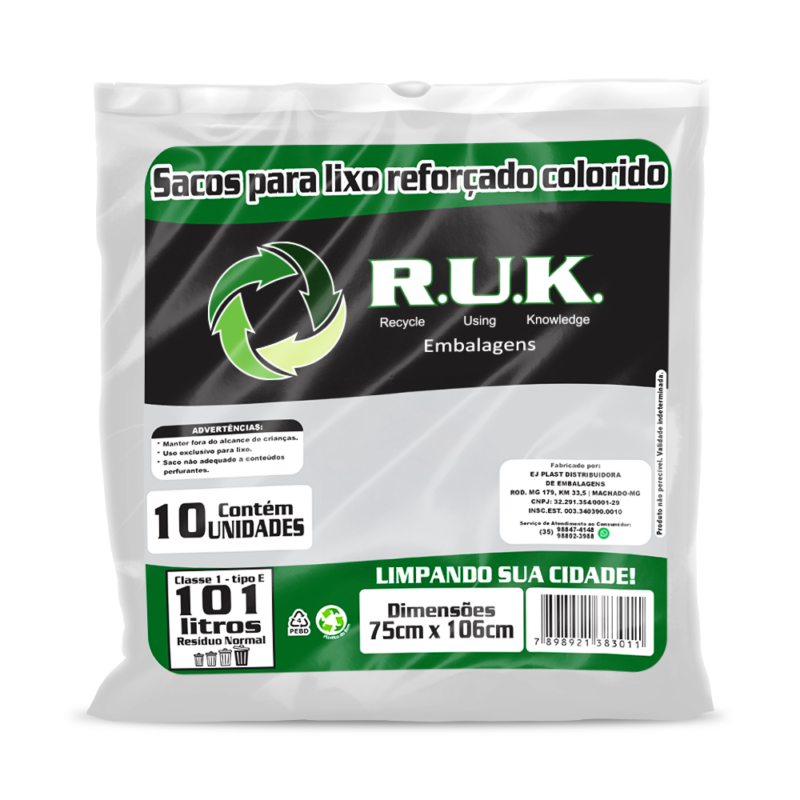 Saco de Lixo (Branco/Azul) - 101L