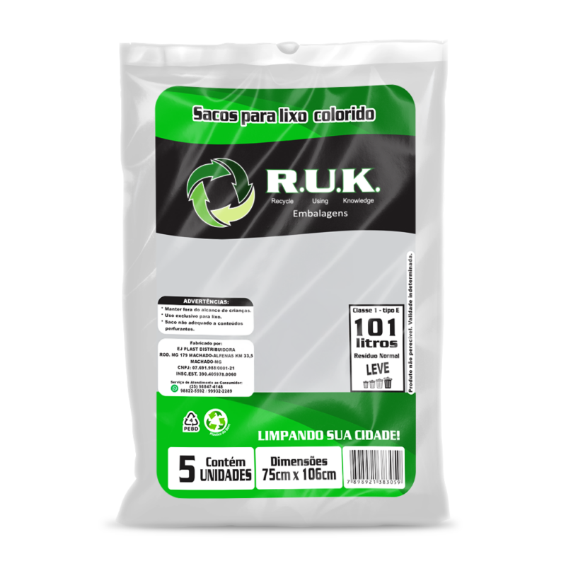 Saco de Lixo (Branco) - 101L