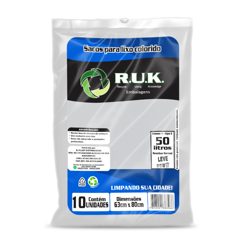 Saco de Lixo (Branco) - 50L